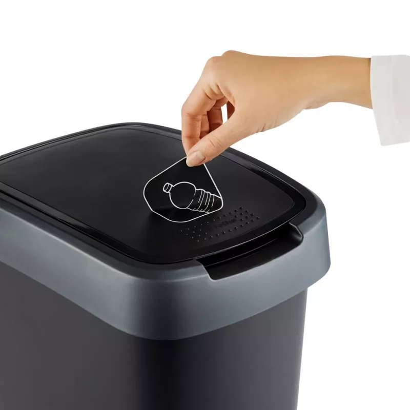 Rotho Twist Drehmülleimer 50 l, silber