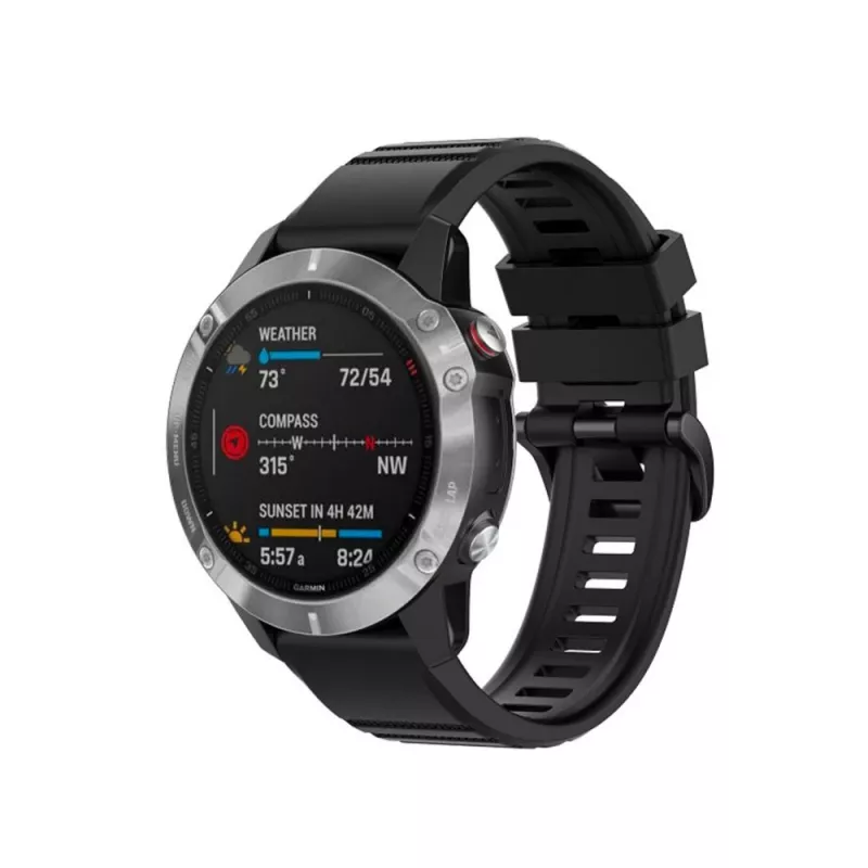 Silikonarmband 22 mm für Garmin QuickFit von FIXED – Schwarz
