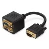 Digitus AK-310400-002-S VGA-Y-Verteilerkabel HD15 auf 2x HD15, 0,2 m, Schwarz