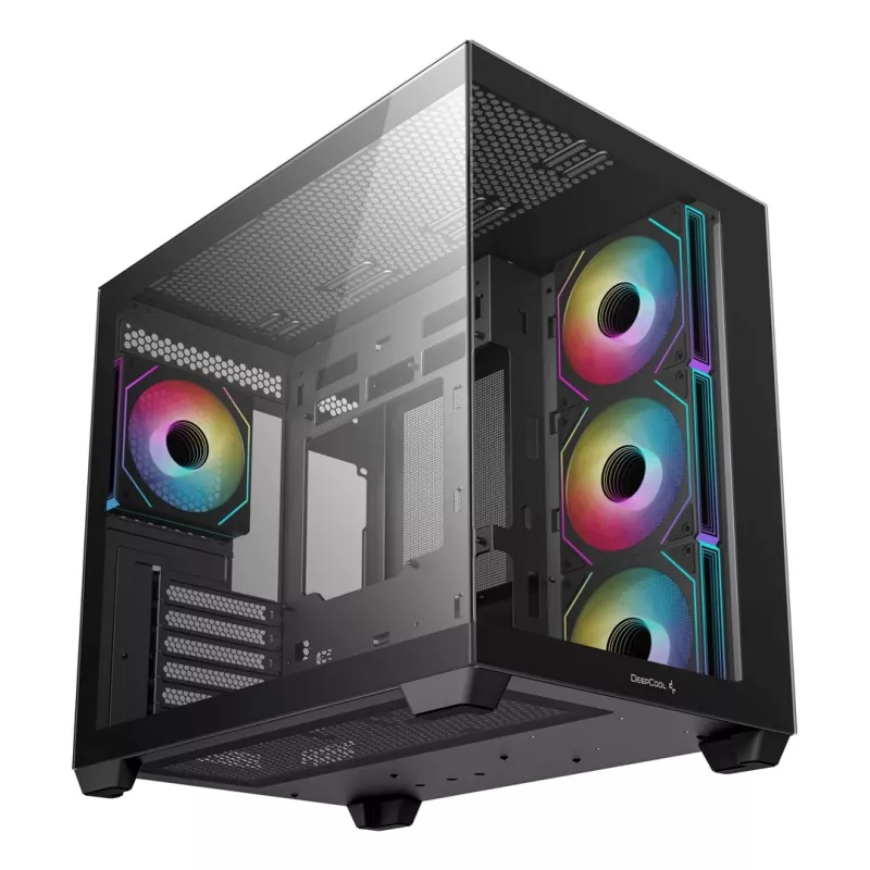 DeepCool CG530 4F Mid-Tower-Gehäuse, schwarz, Hartglas