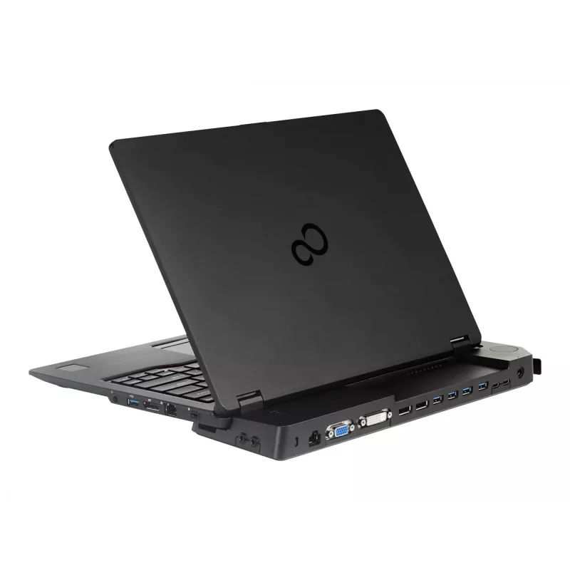 Fujitsu S26391-F1607-L219 Portreplikator für Lifebook, VGA, 6x USB-A/C, Schlüsselschloss, 90-W-Netzteil, EU