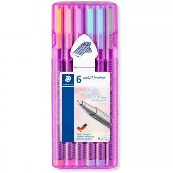 Staedtler triplus fineliner 334 Pastell-Set, 0,3 mm, 6 Farben