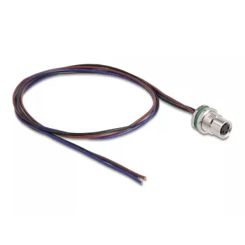 DeLOCK M8 Panel-Mount-Kabel A-codiert 3-polig Buchse 0,5 m