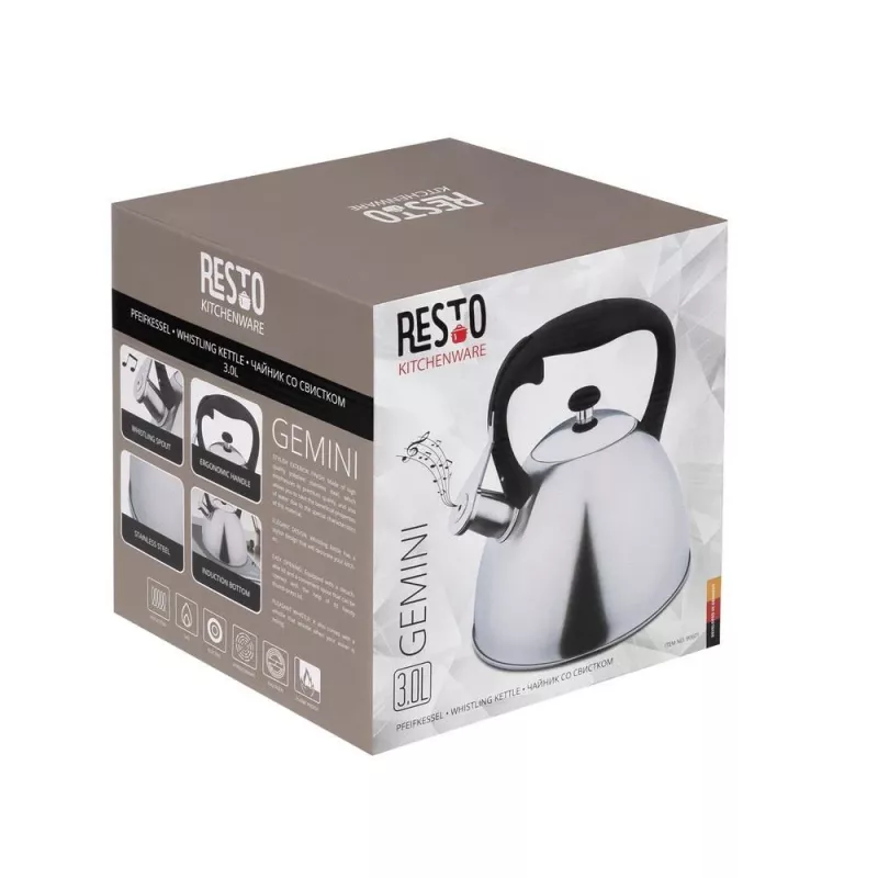 Resto Kitchenware 90601 Wasserkessel, 3 l, Edelstahl