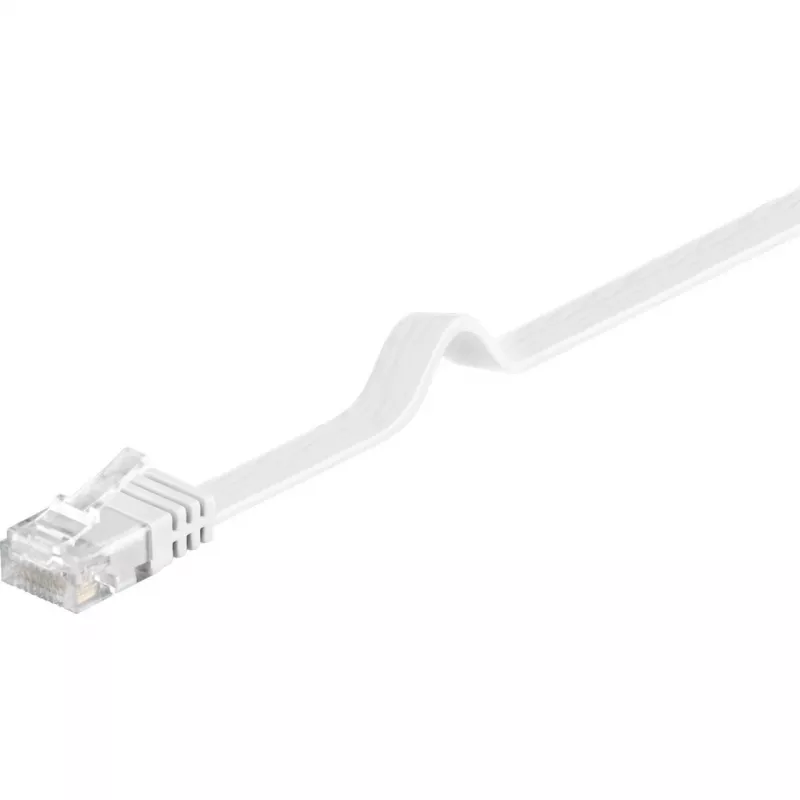 Wentronic Goobay CAT 6 Flach-Patchkabel, U/UTP, Weiß, 1,5 m – Kupfermaterial (95192)