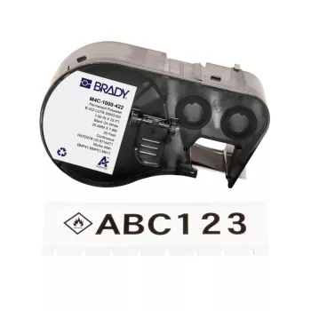 Brady M4C-1000-422 Polyester-Etiketten, schwarz auf weiß, 25,4 mm x 7,62 m