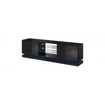 Cama TV-Schrank QIU 200 MDF schwarz glänzend/schwarz glänzend