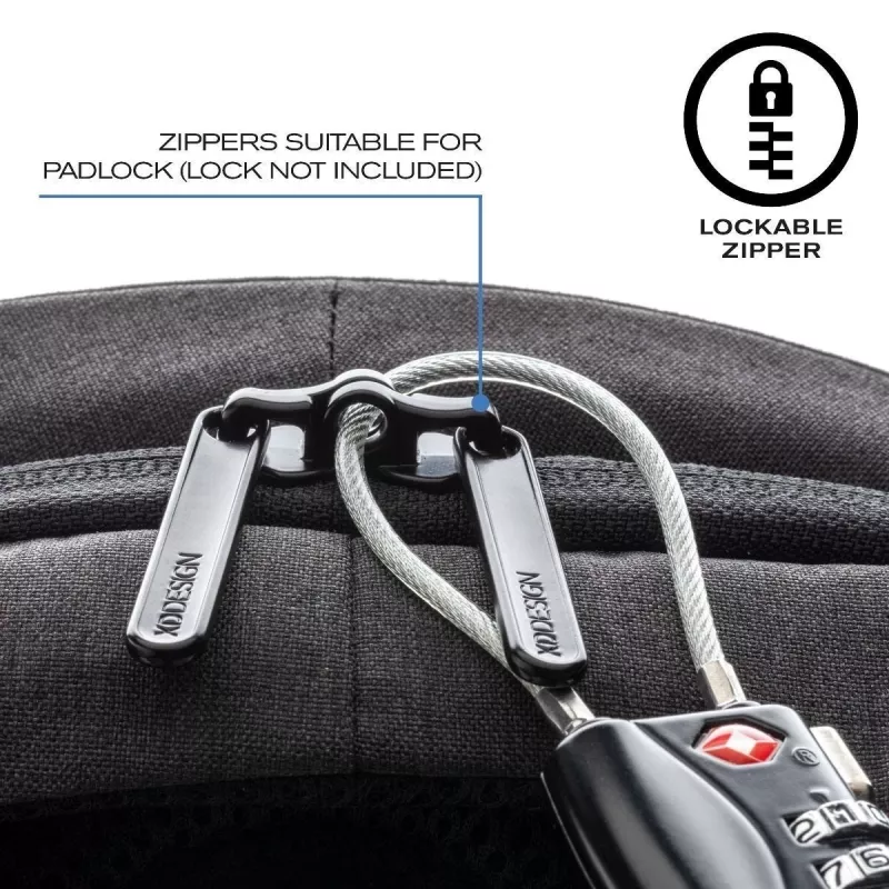Backpack XDDESIGN P705.291 Anthracite — 18 L, Notebook- und Tablet-Fächer, abschließbarer Hauptreißverschluss
