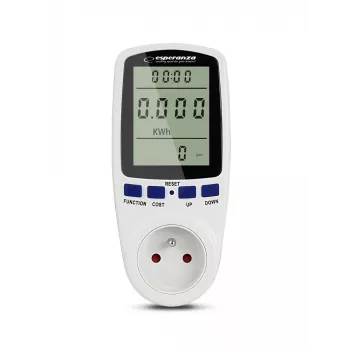 Stromverbrauchszähler ESPERANZA ELA103 mit LCD-Anzeige — 16 A, 3680 W, 230 V, 50–60 Hz