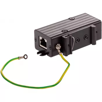 Axis TU8001 Ethernet-Überspannungsschutz für PoE-Geräte, Wand-/DIN-Schienenmontage, Schwarz