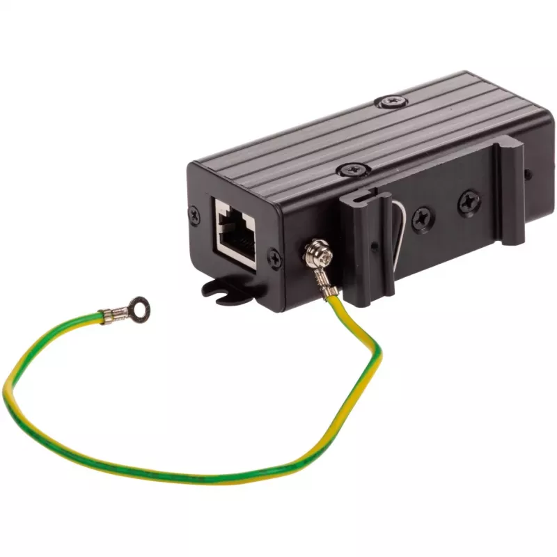 Axis TU8001 Ethernet-Überspannungsschutz für PoE-Geräte, Wand-/DIN-Schienenmontage, Schwarz