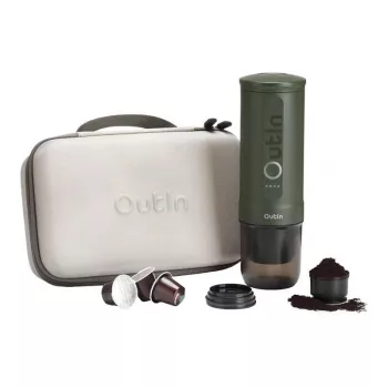 Outin Nano 7500mAh tragbarer Kaffeemaschinen-Set (Grün) + Schutzhülle