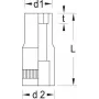 Gedore 6165910 Steckschlüsseleinsatz, 1/4", 6-kant, 7 mm