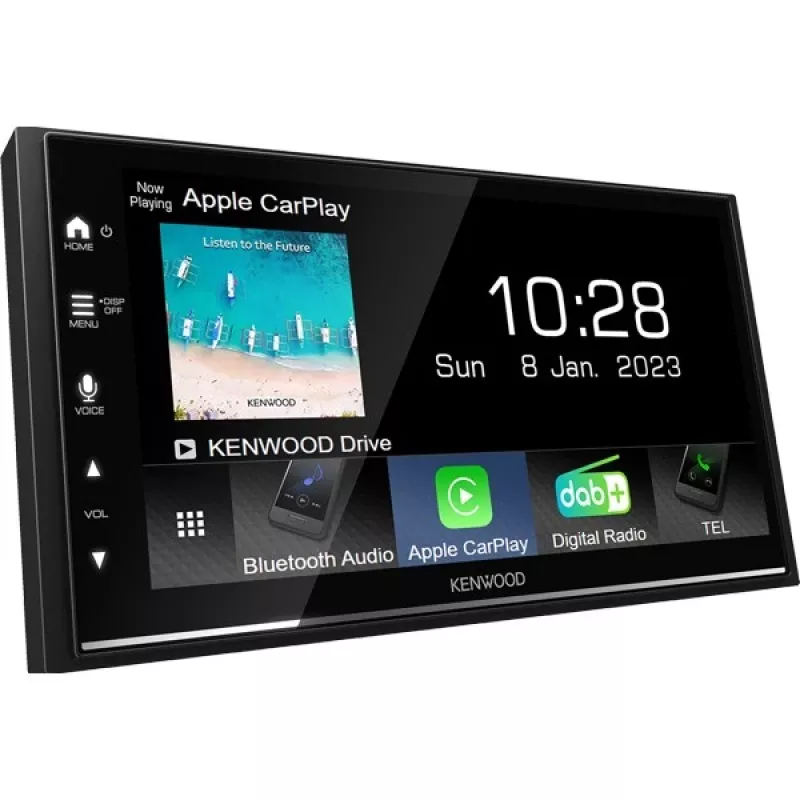Kenwood DMX7722DABS 2-DIN-Auto-Multimedia-Receiver, 6,8-Zoll-Touchscreen, DAB+, kabelloses CarPlay und Android Auto, WLAN, Bluetooth, 4x50 W, schwarz