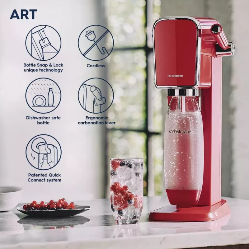 Soda Maker SodaStream Art Mandarin Red 1L Karbonisierflasche