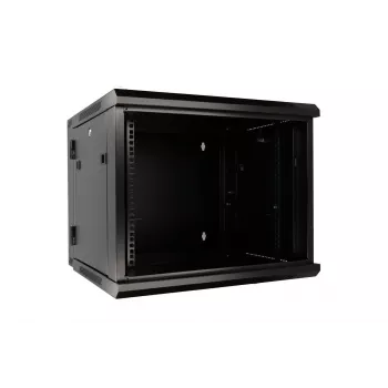 Extralink Rackmount-Gehäuse 6U 600x600 AZH Schwarz wandmontiert, schwenkbar
