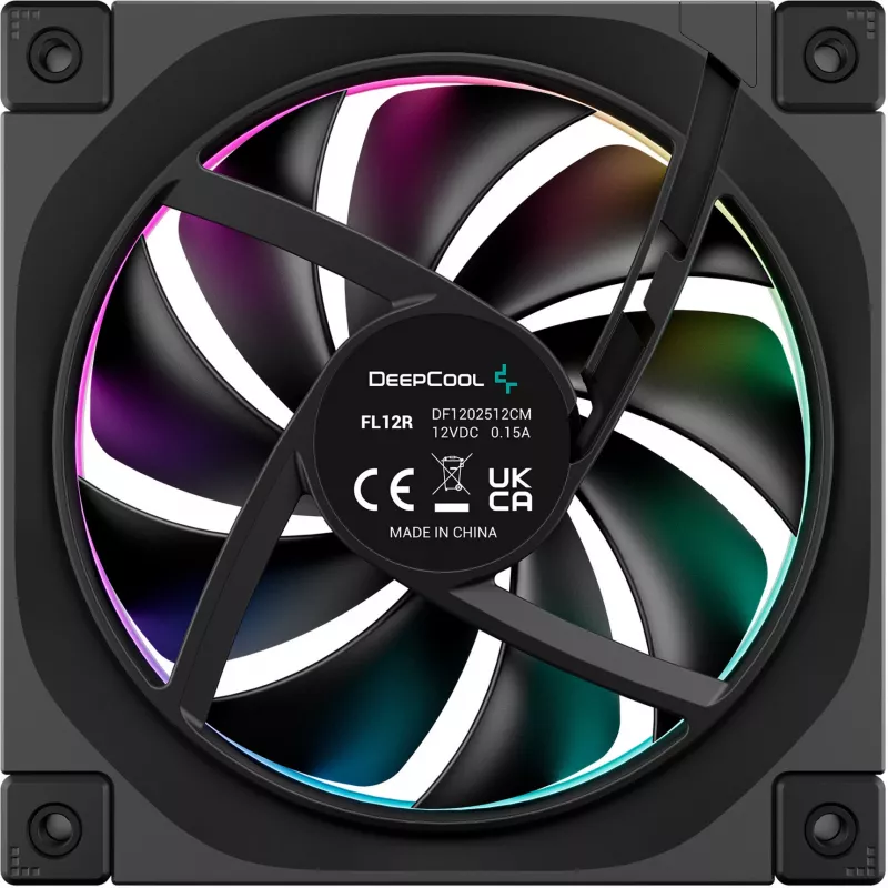 DeepCool FL12R R-FL12R-BKAPN1-G Reverse 120 mm Gehäuselüfter, 500-2150 U/min, 33,9 dB, Schwarz