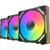 Alpenföhn 84000000228 Wing Boost 4 PWM RGB Gehäuselüfter, 120 mm, 500–1800 U/min, 3er-Pack, schwarz