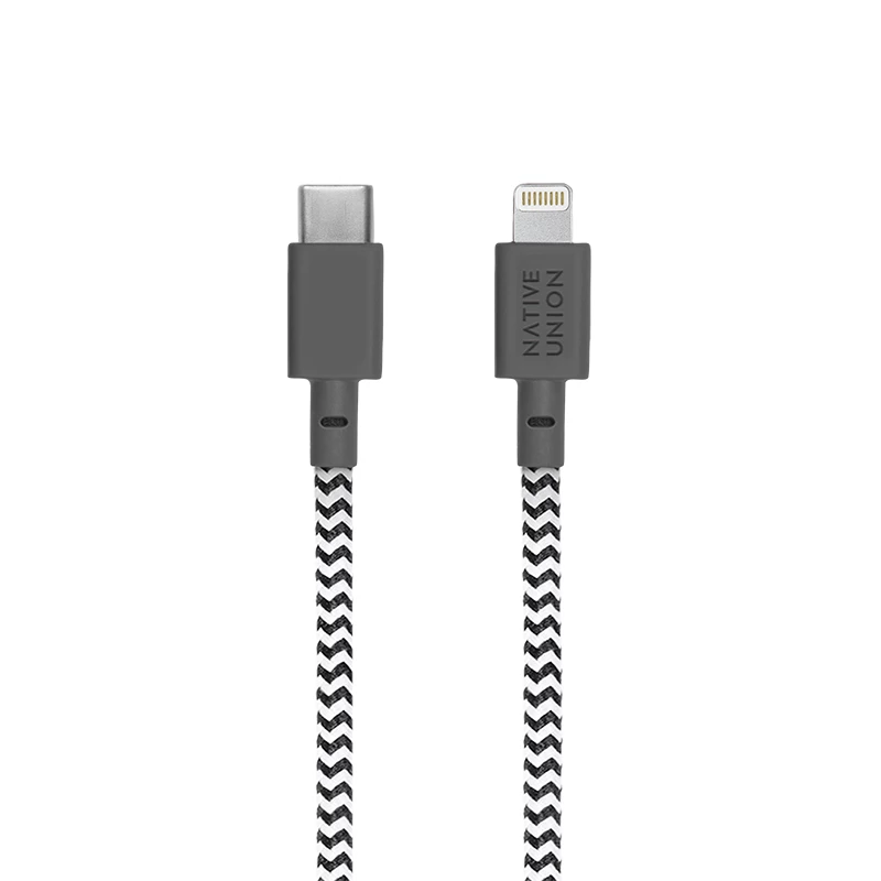Native Union Night Cable USB-C-auf-Lightning-Kabel, 3 m, Zebra