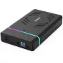 Inateck FE3003 RGB 3.5 USB 3.0 Festplattengehäuse für 2.5/3.5 SATA HDD/SSD, Schwarz