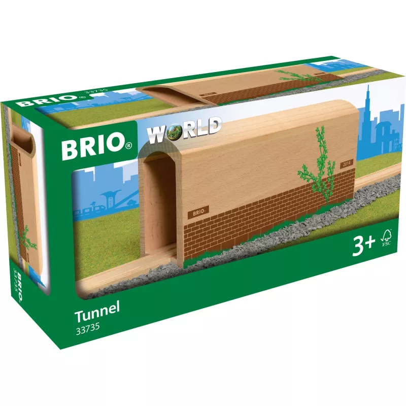 BRIO World 33735 hoher Holztunnel für Bahnstrecke, FSC-zertifiziertes Holz, ab 3 Jahren