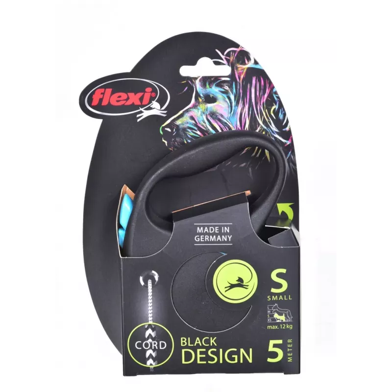 Flexi Black Design S 5 m Hundeleine mit Rollmechanismus