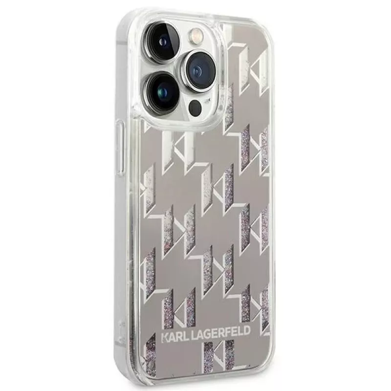 Karl Lagerfeld KLHCP14XLMNMS iPhone 14 Pro Max 6.7 Hardcase silber / silber Liquid Glitter Monogram