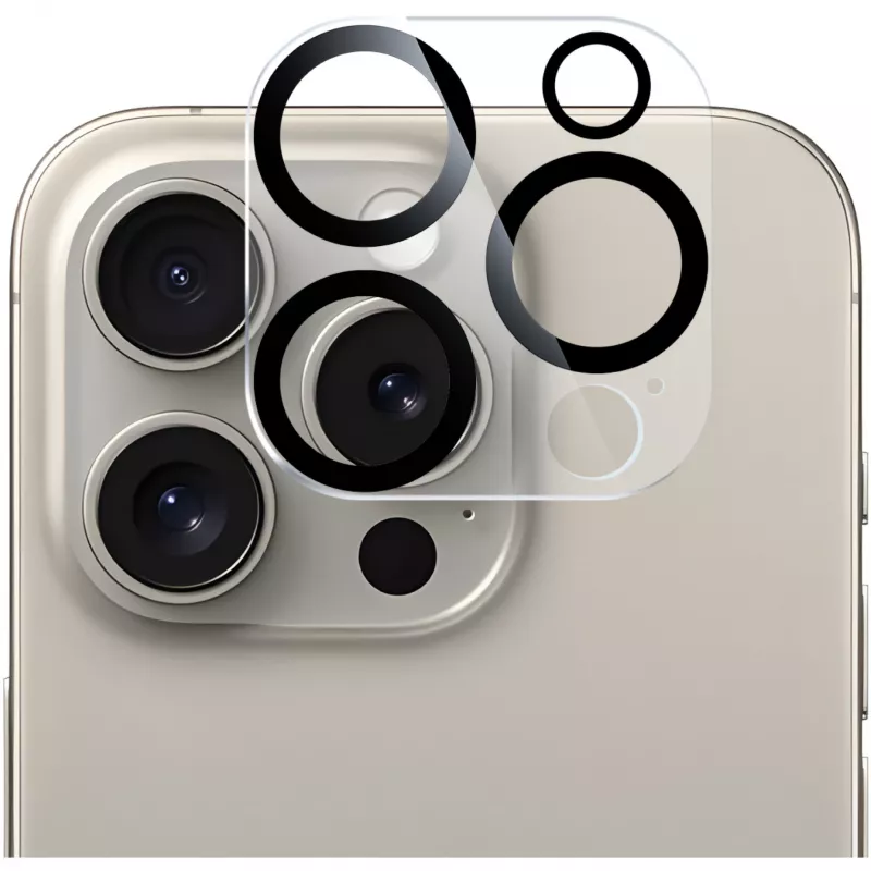 NEVOGLASS 3D Kameraschutzglas (transparent/Schwarz, iPhone 17 Pro)