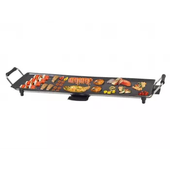 Beper 90.386 Teppanyaki-Grill, 70,5 x 23,5 cm Antihaft-Platte, 1800 W, schwarz