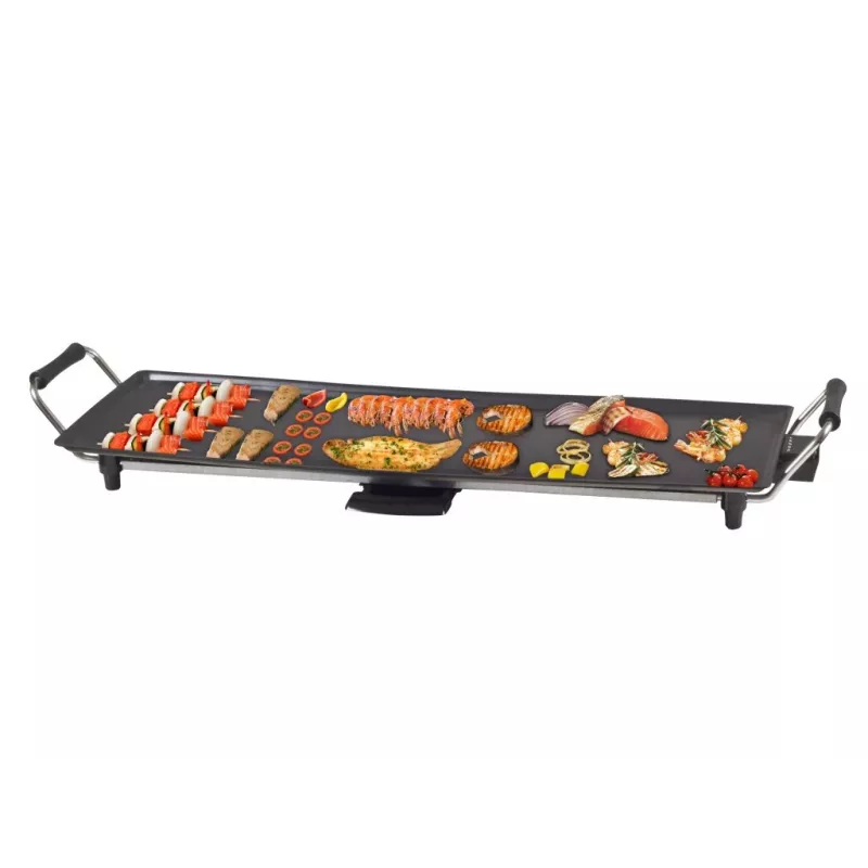Beper 90.386 Teppanyaki-Grill, 70,5 x 23,5 cm Antihaft-Platte, 1800 W, schwarz