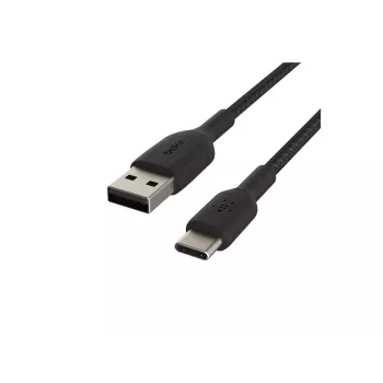 Geflochtenes USB-C auf USB-A Kabel 3m Schwarz