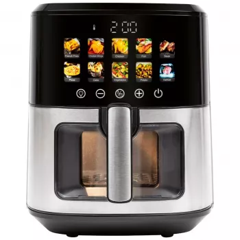 Heißluftfritteuse ProfiCook PC-FR 1286 H — 6,5 l, 1700 W, Edelstahlfront, schwarz