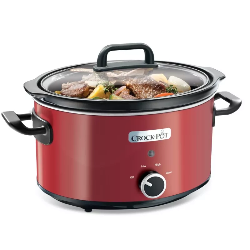 Slow Cooker Crock-Pot SCV400RD 3,5 L Keramik herausnehmbarer Topf, Glasdeckel, 2 Heizstufen