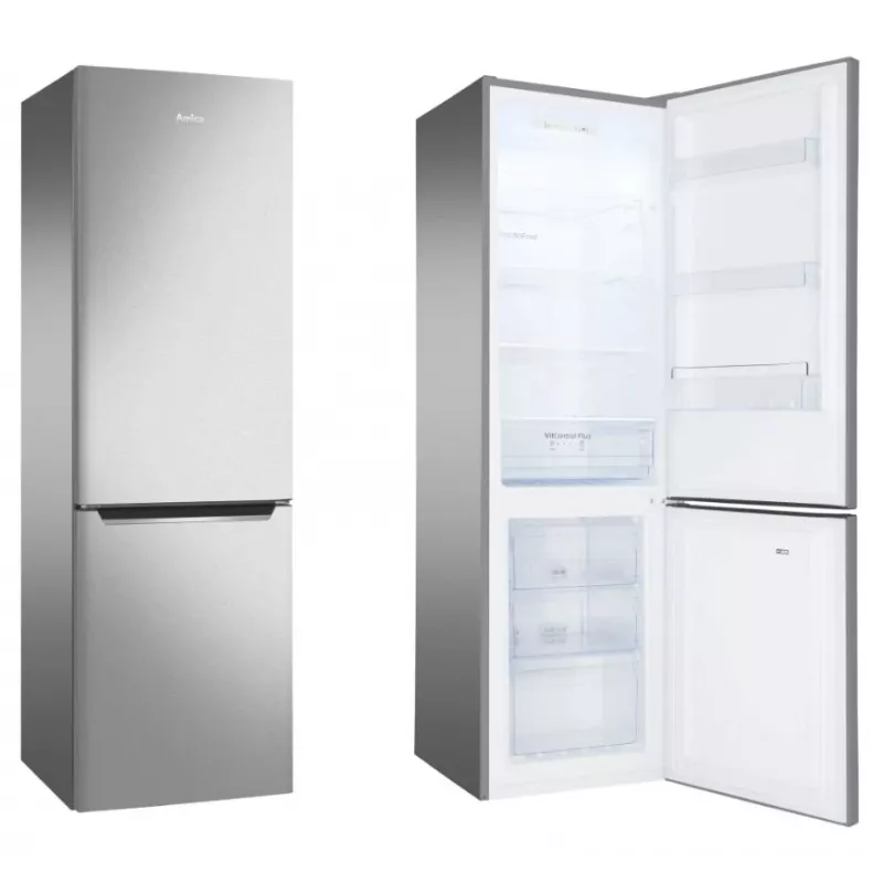 Kühl-Gefrierkombination AMICA FK 2995.2FTX(E) 299L — Inox, Gefrierfach unten, No Frost, 181 cm