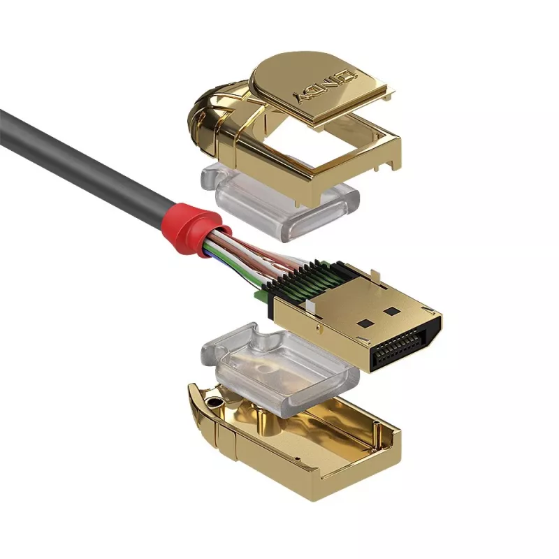 Lindy 36298 20 m DisplayPort-1.2-Kabel, Gold Line, DisplayPort-Stecker auf DisplayPort-Stecker, 4K30Hz, grau