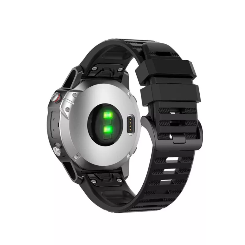Silikonarmband 22 mm für Garmin QuickFit von FIXED – Schwarz