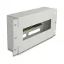 Delock 67319 10"-Leistungsschalterleiste mit Abdeckung und DIN-Schiene, 3U, Metall, Grau