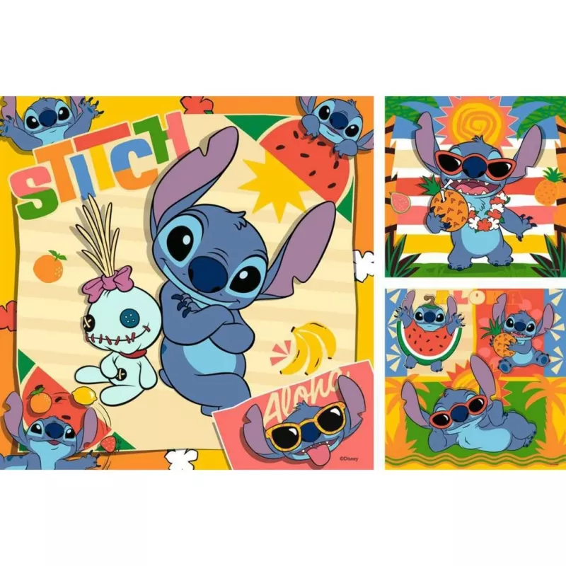 Kinderpuzzle Ravensburger Disney Stitch — 3 x 49 Teile, für Kinder geeignet