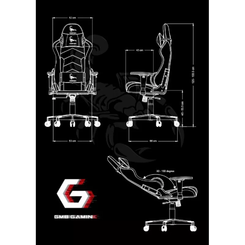 Universeller Gaming-Stuhl Gembird SCORPION