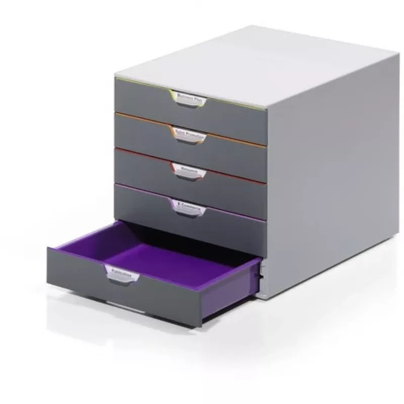 Durable VARICOLOR 5 Schubladenbox, 5 Schubladen, Mehrfarbig