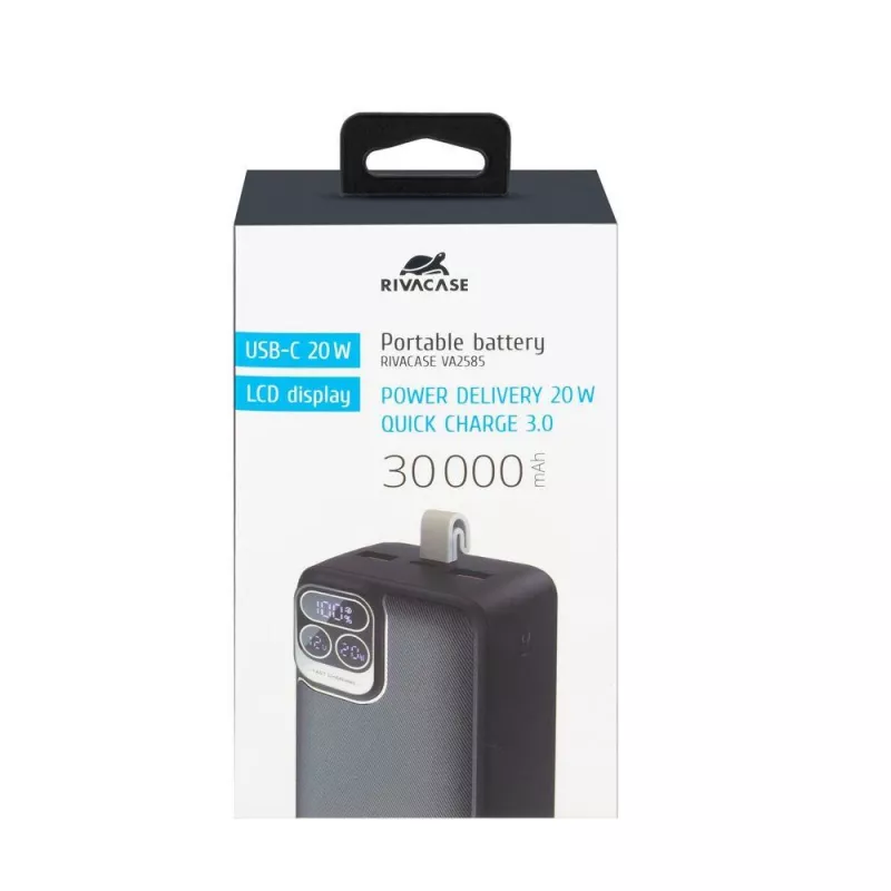 Rivacase VA2585 Powerbank 30000 mAh 20W, Schwarz