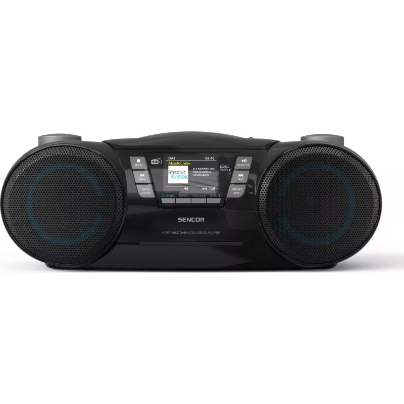Sencor SPT 6510DB tragbarer DAB+ Boombox, CD/MP3/USB/SD, Bluetooth 5.3, FM RDS, 16 W, schwarz
