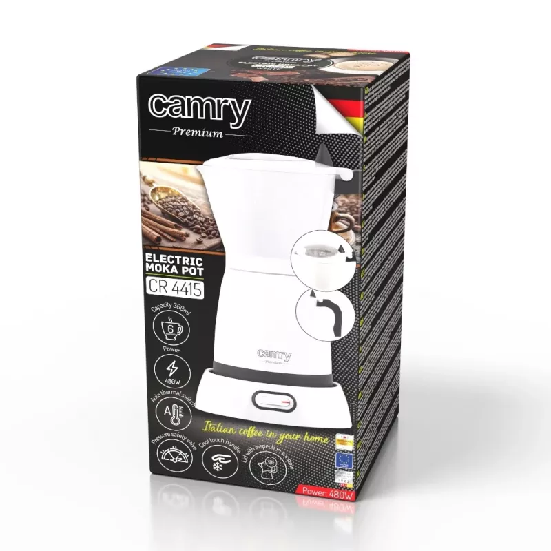 Camry | Elektrische Moka-Kaffeemaschine | CR 4415w | 480 W | Weiß