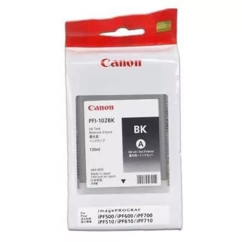 Canon PFI-102BK (0895B001) Original Pigmenttintenpatrone, schwarz, für imagePROGRAF iPF500/iPF600/iPF700 (SPEC)