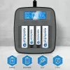 everActive NC-1000M V2 Akkuladegerät, Ni-MH, 4 Schächte AA/AAA, USB-C, Schwarz