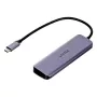 USB-Hub Unitek P5+ — 5 Ports (4 × USB 3.2 Gen 2 Typ-A), USB 3.2 Gen 1 Host, 5 Gbit/s, 10 W PD, Aluminium, Grau