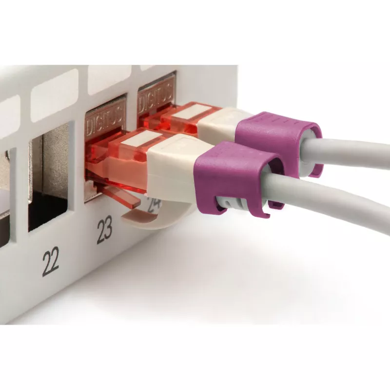 DIGITUS A-CC-MG Farbclips für Patchkabel, Magenta, 100 Stück