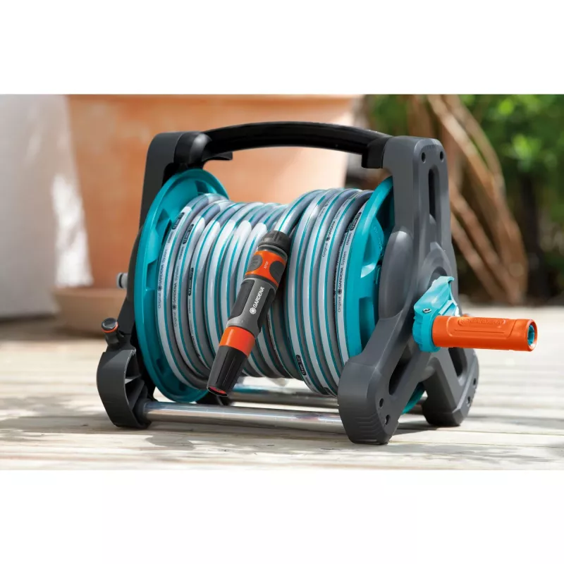 Gardena Classic 08010-20 Schlauchtrommel mit Schlauch, 10 m, grau