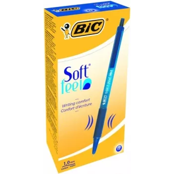 BIC Kugelschreiber SOFTFEEL CLIC 0,32 mm, blau, Box 12 Stk. 914346