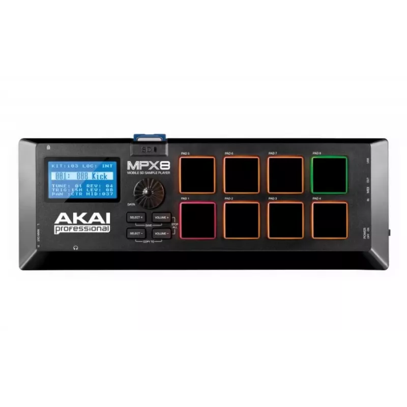 Akai MPX8 Sample Player & Pad Controller, Schwarz